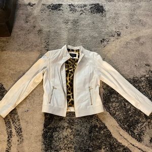 White genuine leather jacket by Laundry by Shelly Segal size Medium
